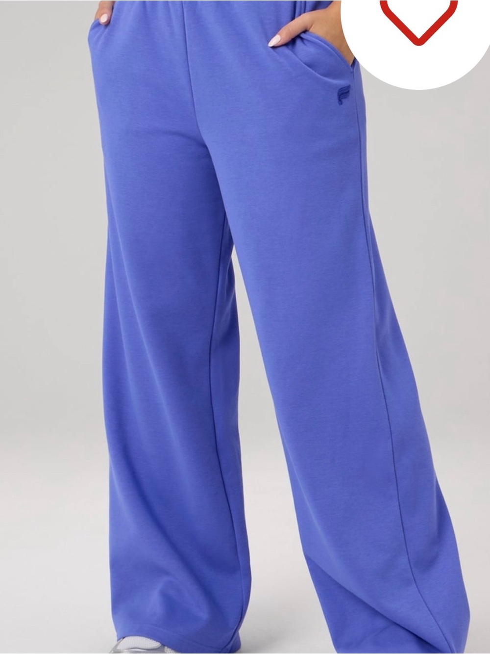Fabletics Cozy Fleece Wide-Leg Sweatpants Size Medium in Sapphire Sky - Picture 3 of 6